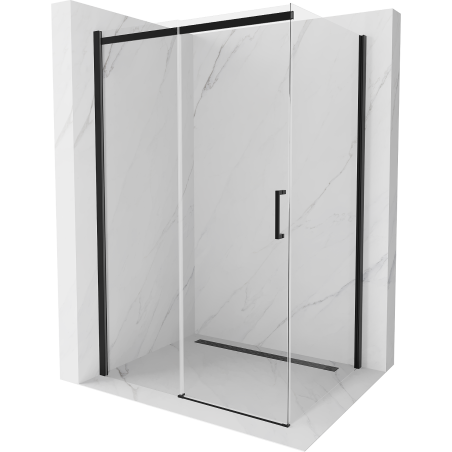 Mexen Omega extendable shower cubicle 100 x 90 cm, Transparent, Black - 825-100-090-70-00