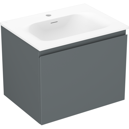 Mexen Orio Bathroom Cabinet 60 cm with Vela Sink, 1 Drawer, Matte Graphite/Matte White - 91A10-06047-1-BF66-W23M01