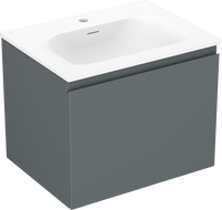 Mexen Orio bathroom cabinet 60 cm with Vela sink, 1 drawer, graphite matt/white matt - 91A10-06047-1-BF66-W23M01