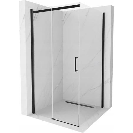 Mexen Omega extendable shower cubicle 100 x 100 cm, Transparent, Black - 825-100-100-70-00