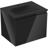 Mexen Orio bathroom cabinet 60 cm with Vela washbasin, 1 drawer, black gloss/black matte - 91A10-06047-1-BF70-W23M71