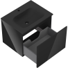 Mexen Orio bathroom cabinet 60 cm with Vela washbasin, 1 drawer, black gloss/black matte - 91A10-06047-1-BF70-W23M71