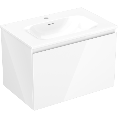 Mexen Orio bathroom cabinet 70 cm with Vela sink, 1 drawer, white gloss - 91A10-07047-1-BF00-W23M00