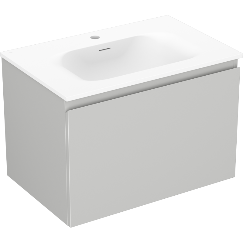 Mexen Orio bathroom cabinet 70 cm with Vela sink, 1 drawer, gray matte/white matte - 91A10-07047-1-BF62-W23M01