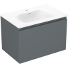 Mexen Orio bathroom cabinet 70 cm with Vela sink, 1 drawer, graphite matte/white matte - 91A10-07047-1-BF66-W23M01