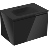 Mexen Orio 70 cm Bathroom Cabinet with Vela Sink, 1 Drawer, Black Gloss/Black Matte - 91A10-07047-1-BF70-W23M71