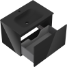 Mexen Orio bathroom cabinet 70 cm with Vela washbasin, 1 drawer, black gloss/black matte - 91A10-07047-1-BF70-W23M71