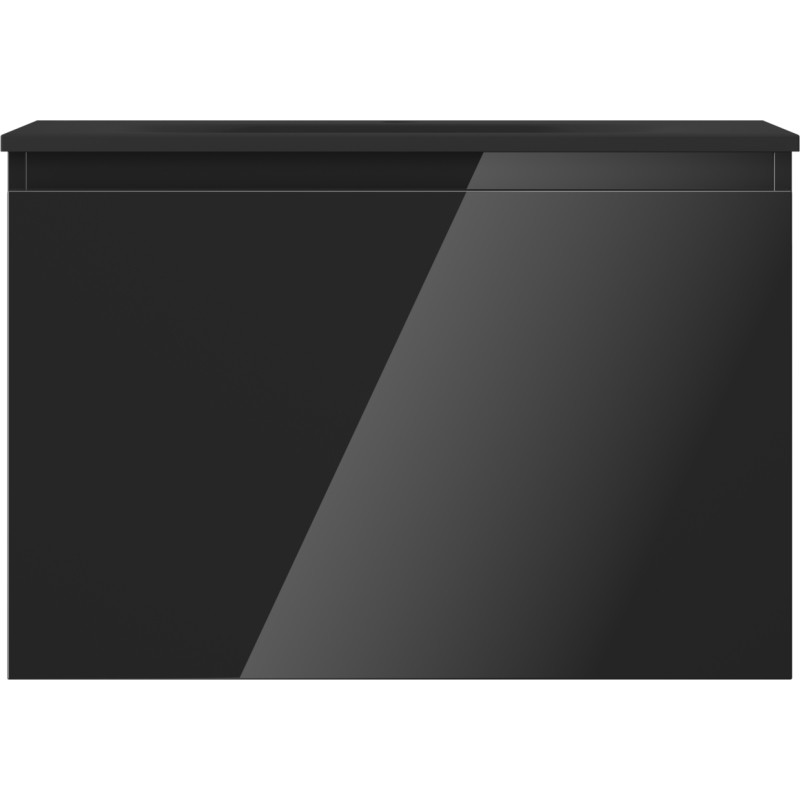 Mexen Orio 70 cm Bathroom Cabinet with Vela Sink, 1 Drawer, Black Gloss/Black Matte - 91A10-07047-1-BF70-W23M71