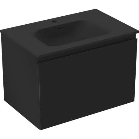 Mexen Orio bathroom cabinet 70 cm with Vela sink, 1 drawer, matte black - 91A10-07047-1-BF71-W23M71