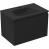 Mexen Orio bathroom cabinet 70 cm with Vela sink, 1 drawer, matte black - 91A10-07047-1-BF71-W23M71
