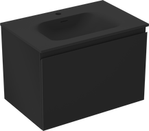 Mexen Orio bathroom cabinet 70 cm with Vela sink, 1 drawer, matte black - 91A10-07047-1-BF71-W23M71