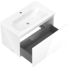 Mexen Orio bathroom cabinet 80 cm with Vela sink, 1 drawer, white gloss - 91A10-08047-1-BF00-W23M00