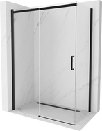 Mexen Omega 130 x 70 cm Sliding Shower Enclosure, Transparent, Black - 825-130-070-70-00