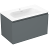 Mexen Orio bathroom cabinet 80 cm with Vela sink, 1 drawer, matte graphite/matte white - 91A10-08047-1-BF66-W23M01