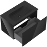 Mexen Orio 80 cm bathroom cabinet with Vela basin, 1 drawer, black gloss/black matte - 91A10-08047-1-BF70-W23M71