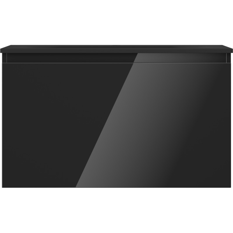 Mexen Orio bathroom cabinet 80 cm with washbasin Vela, 1 drawer, black gloss/black matte - 91A10-08047-1-BF70-W23M71