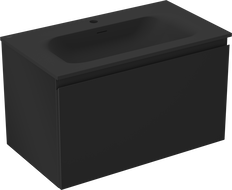 Mexen Orio bathroom cabinet 80 cm with Vela sink, 1 drawer, black matt - 91A10-08047-1-BF71-W23M71