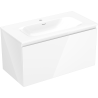 Mexen Orio bathroom cabinet 90 cm with Vela sink, 1 drawer, white gloss - 91A10-09047-1-BF00-W23M00