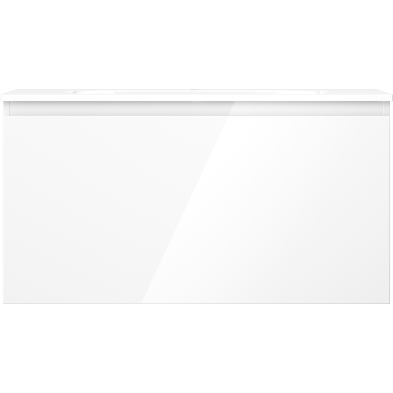 Mexen Orio bathroom cabinet 90 cm with Vela sink, 1 drawer, white gloss - 91A10-09047-1-BF00-W23M00