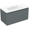 Mexen Orio bathroom cabinet 90 cm with Vela sink, 1 drawer, matte graphite/white matte - 91A10-09047-1-BF66-W23M01