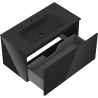Mexen Orio bathroom cabinet 90 cm with Vela washbasin, 1 drawer, black gloss/black matte - 91A10-09047-1-BF70-W23M71