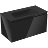 Mexen Orio 90 cm Bathroom Cabinet with Vela Sink, 1 Drawer, Black Gloss/Black Matte - 91A10-09047-1-BF70-W23M71