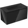 Mexen Orio bathroom cabinet 90 cm with Vela washbasin, 1 drawer, black gloss/black matte - 91A10-09047-1-BF70-W23M71