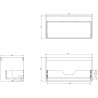 Mexen Orio 90 cm Bathroom Cabinet with Vela Sink, 1 Drawer, Black Gloss/Black Matte - 91A10-09047-1-BF70-W23M71