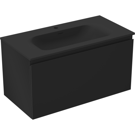 Mexen Orio bathroom cabinet 90 cm with Vela sink, 1 drawer, black matte - 91A10-09047-1-BF71-W23M71