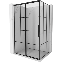 Mexen Rox sliding shower cabin left 95 x 110 cm, black grid, black - 8C2-095-110-70-77-L