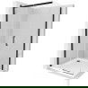 Mexen Omega extendable shower cubicle 100 x 100 cm, Transparent, Black + shower tray Flat, White - 825-100-100-70-00-4010B
