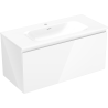 Mexen Orio bathroom cabinet 100 cm with Vela sink, 1 drawer, white gloss - 91A10-10047-1-BF00-W23M00