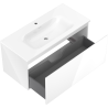 Mexen Orio bathroom cabinet 100 cm with Vela sink, 1 drawer, white gloss - 91A10-10047-1-BF00-W23M00