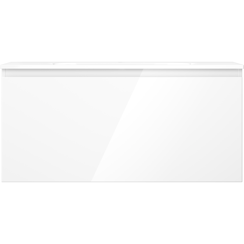 Mexen Orio bathroom cabinet 100 cm with Vela sink, 1 drawer, white gloss - 91A10-10047-1-BF00-W23M00