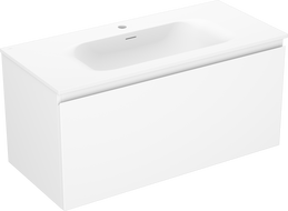 Mexen Orio bathroom cabinet 100 cm with Vela washbasin, 1 drawer, white matt - 91A10-10047-1-BF01-W23M01