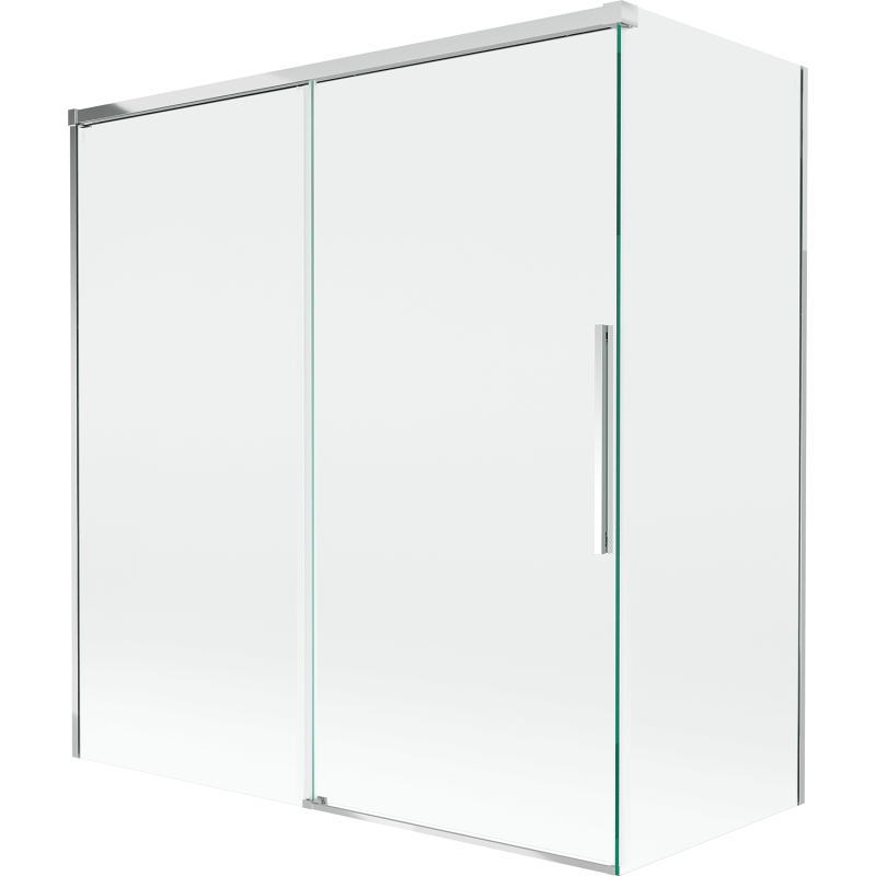 Mexen Rox 2-panel retractable shower screen 150 + 70 x 150 cm, transparent, chrome - 8C9-150-070-01-00