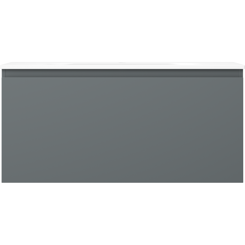 Mexen Orio 100 cm Bathroom Cabinet with Vela Basin, 1 Drawer, Matte Graphite/Matte White - 91A10-10047-1-BF66-W23M01