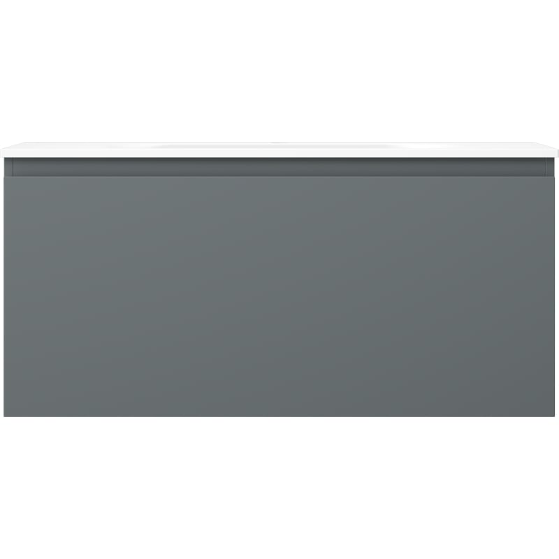 Mexen Orio 100 cm bathroom cabinet with Vela sink, 1 drawer, matte graphite/white matte - 91A10-10047-1-BF66-W23M01