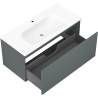 Mexen Orio bathroom cabinet 100 cm with Vela sink, 1 drawer, matte graphite/matte white - 91A10-10047-1-BF66-W23M01
