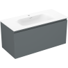 Mexen Orio 100 cm bathroom cabinet with Vela sink, 1 drawer, matte graphite/white matte - 91A10-10047-1-BF66-W23M01