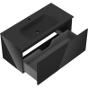 Mexen Orio bathroom cabinet 100 cm with Vela sink, 1 drawer, black gloss / black matte - 91A10-10047-1-BF70-W23M71