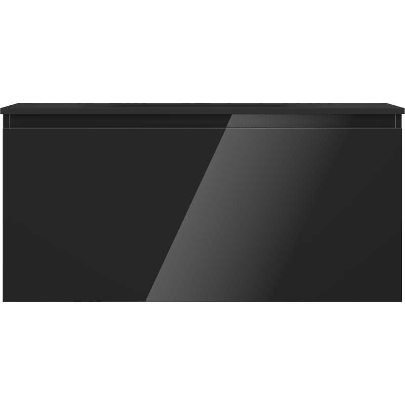 Mexen Orio bathroom cabinet 100 cm with Vela sink, 1 drawer, black gloss/black matte - 91A10-10047-1-BF70-W23M71