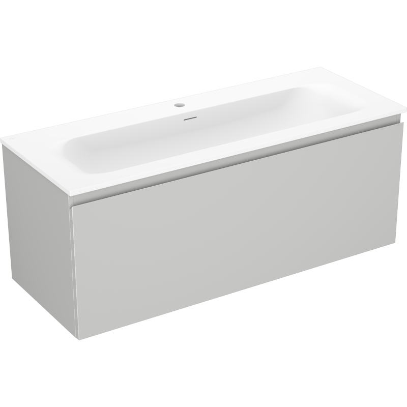 Mexen Orio 120 cm Bathroom Cabinet with Vela Sink, 1 Drawer, Gray Matte/White Matte - 91A10-12047-1-BF62-W23M01