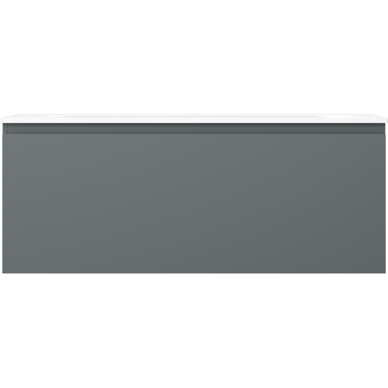 Mexen Orio 120 cm bathroom cabinet with Vela sink, 1 drawer, graphite matte/white matte - 91A10-12047-1-BF66-W23M01