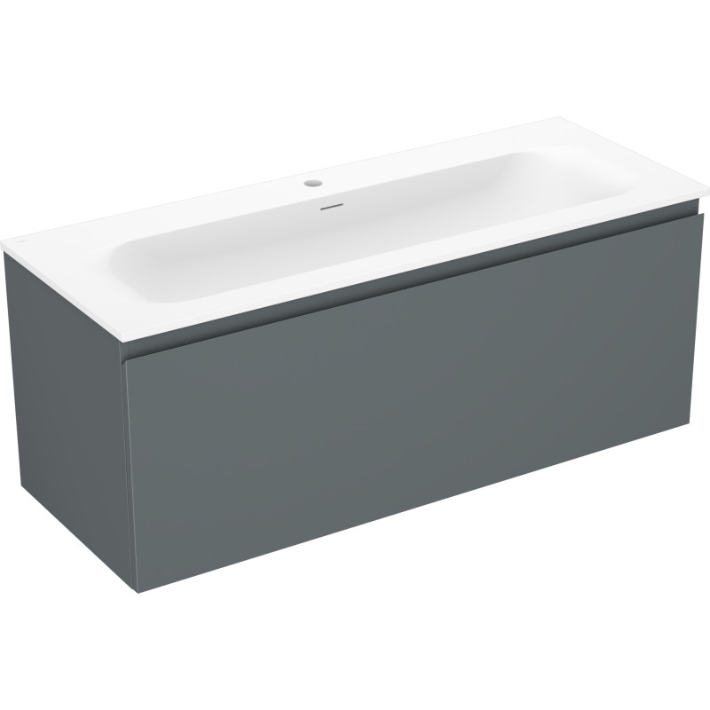 Mexen Orio 120 cm Bathroom Cabinet with Vela Sink, 1 Drawer, Matte Graphite/Matte White - 91A10-12047-1-BF66-W23M01