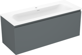 Mexen Orio 120 cm Bathroom Cabinet with Vela Sink, 1 Drawer, Matte Graphite/Matte White - 91A10-12047-1-BF66-W23M01