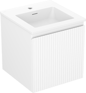 Mexen Rivel bathroom cabinet 45 cm with Otis sink, 1 drawer, grooved, white matte - 91A20-04547-1-BF01-W18M01