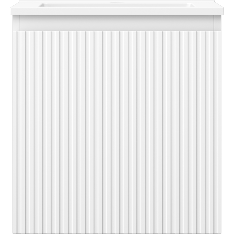 Mexen Rivel 45 cm Bathroom Cabinet with Otis Sink, 1 Drawer, Grooved, White Matte - 91A20-04547-1-BF01-W18M01