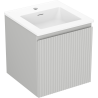 Mexen Rivel bathroom cabinet 45 cm with Otis sink, 1 drawer, fluted, gray matte/white matte - 91A20-04547-1-BF62-W18M01