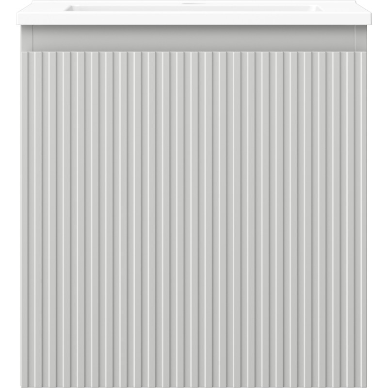 Mexen Rivel bathroom cabinet 45 cm with Otis sink, 1 drawer, grooved, gray matte/white matte - 91A20-04547-1-BF62-W18M01